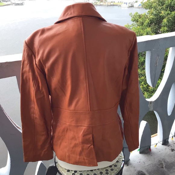 Jerry Lewis Classic Luxuries Leather Jacket with Bamboo Slip Ring Belt - NWT - Picture 5 of 16